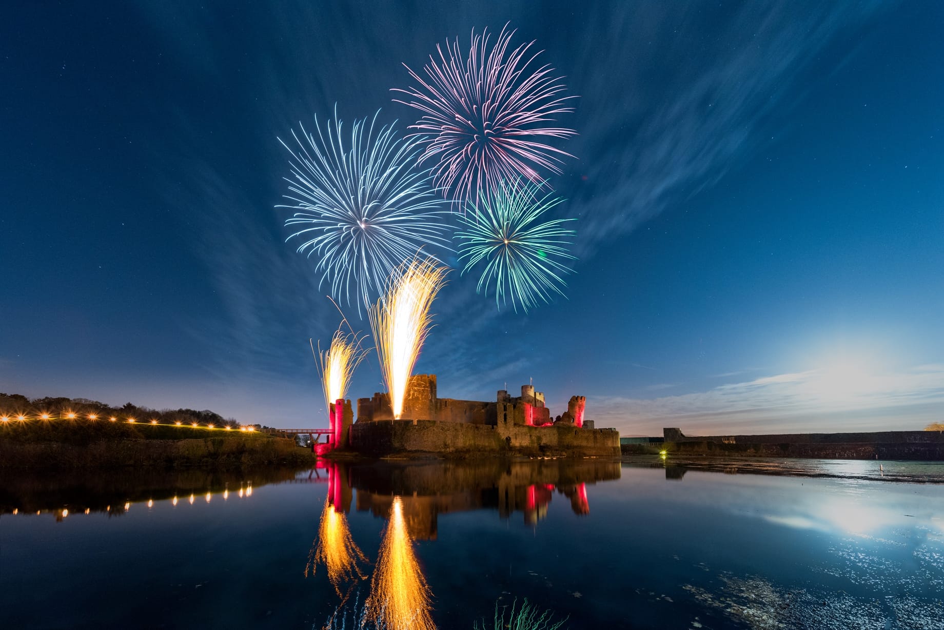 Caerphilly Castle Fireworks