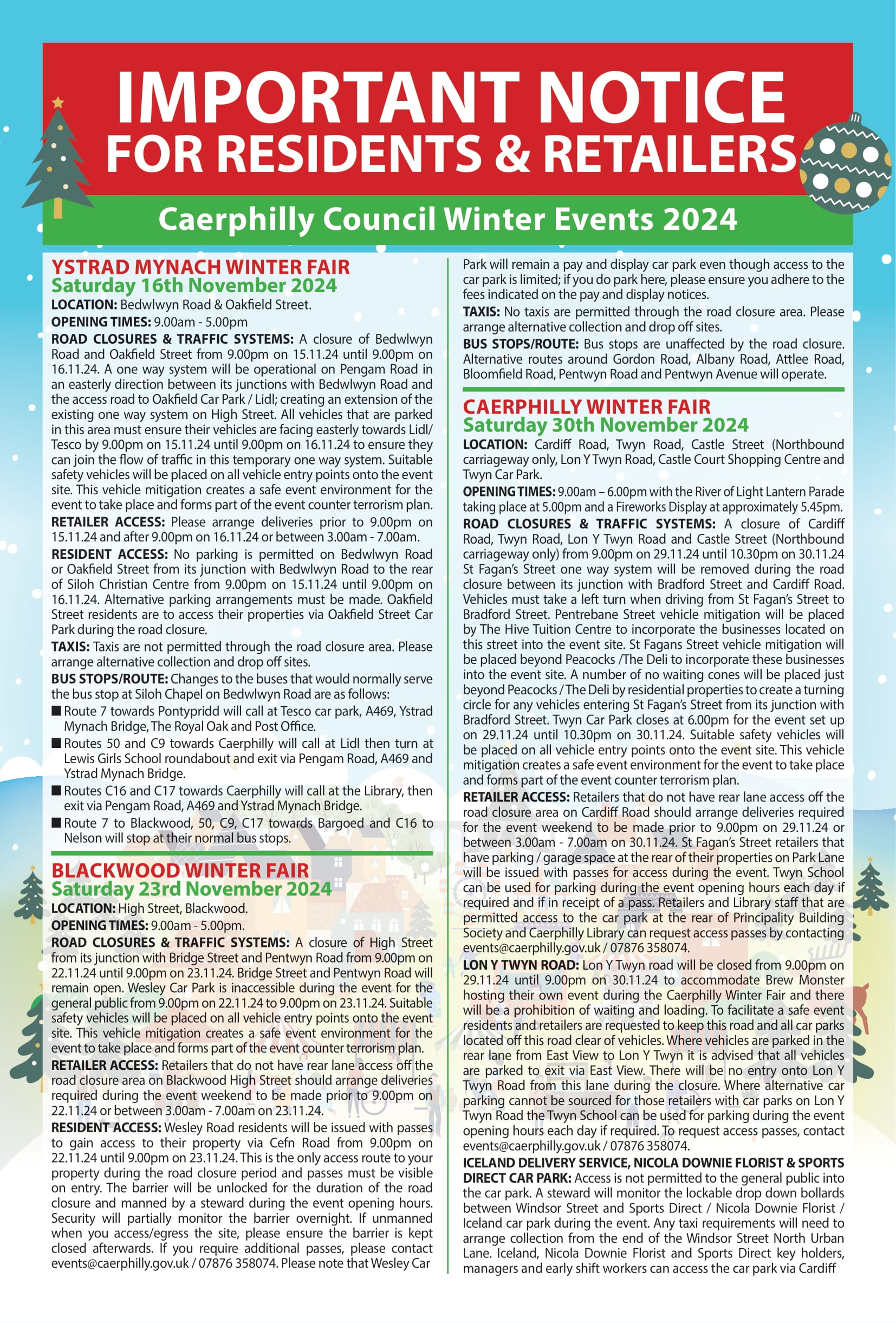 Caerphilly Winter Wonderland 2024 Calendar Bria Consuela
