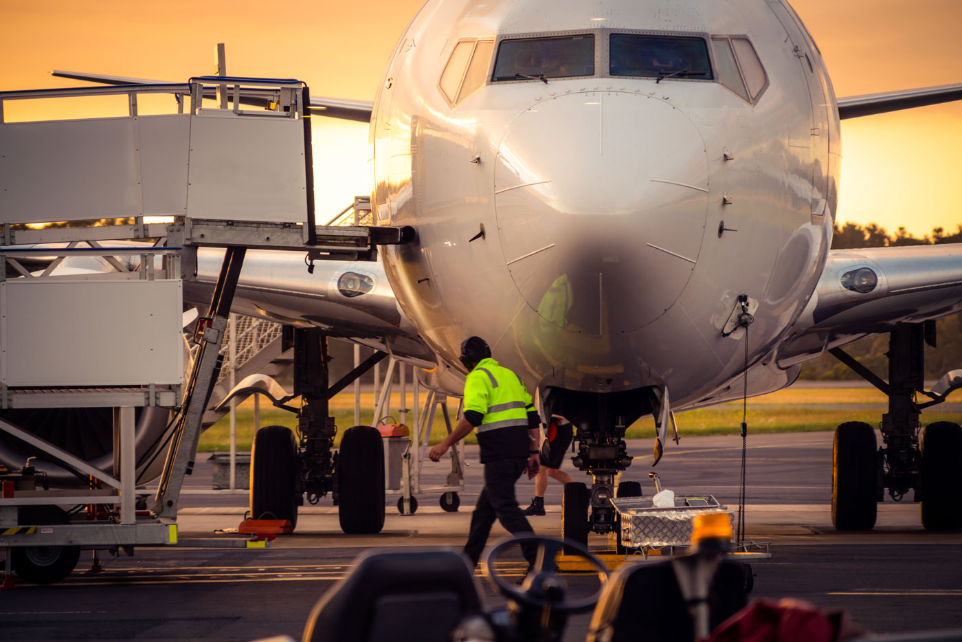 Photo of airplane being prepared for take off